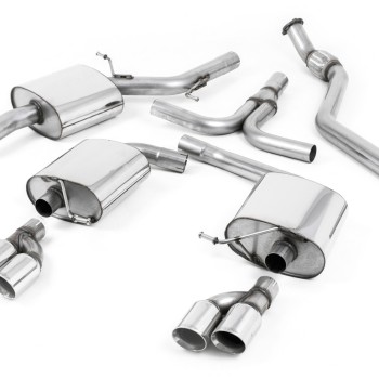 Audi A5 2.0 TFSI - Cat-Back Exhaust System with GT80 Quad Outlet Trims - Polished
