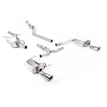 Audi A4 2.0 B8 S line (Manual) - Resonated (Quieter) GPF/OPF Back System with Dual Outlet Polished Trims - Polished - Dual