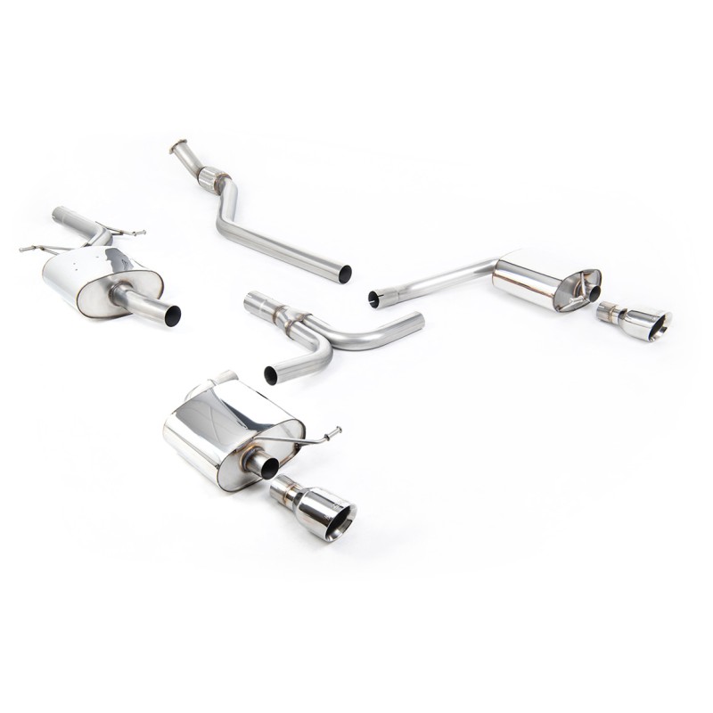 Audi A4 2.0 B8 S line (Manual) - Resonated (Quieter) GPF/OPF Back System with Dual Outlet Polished Trims - Polished - Dual