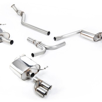 Audi A4 2.0 B8 S line (Manual) - Resonated (Quieter) Cat-Back Exhaust System with Quad-outlet GT80 Polished Trims - Polished - Quad