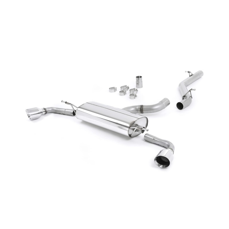 Audi TT MK2 3.2 Quattro - Non-Resonated (Louder) Cat-Back Exhaust System with Dual Polished GT100 Trims - GT