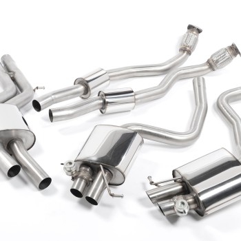 Audi RS5 B8 Coupe - Resonated (Quieter) Cat-Back Exhaust System - Uses OE Trims