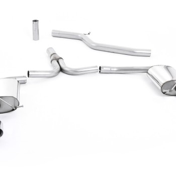 Audi A4 3.0 TDI B8 - Cat-Back Exhaust System with GT100 Dual Outlet Trims - Polished