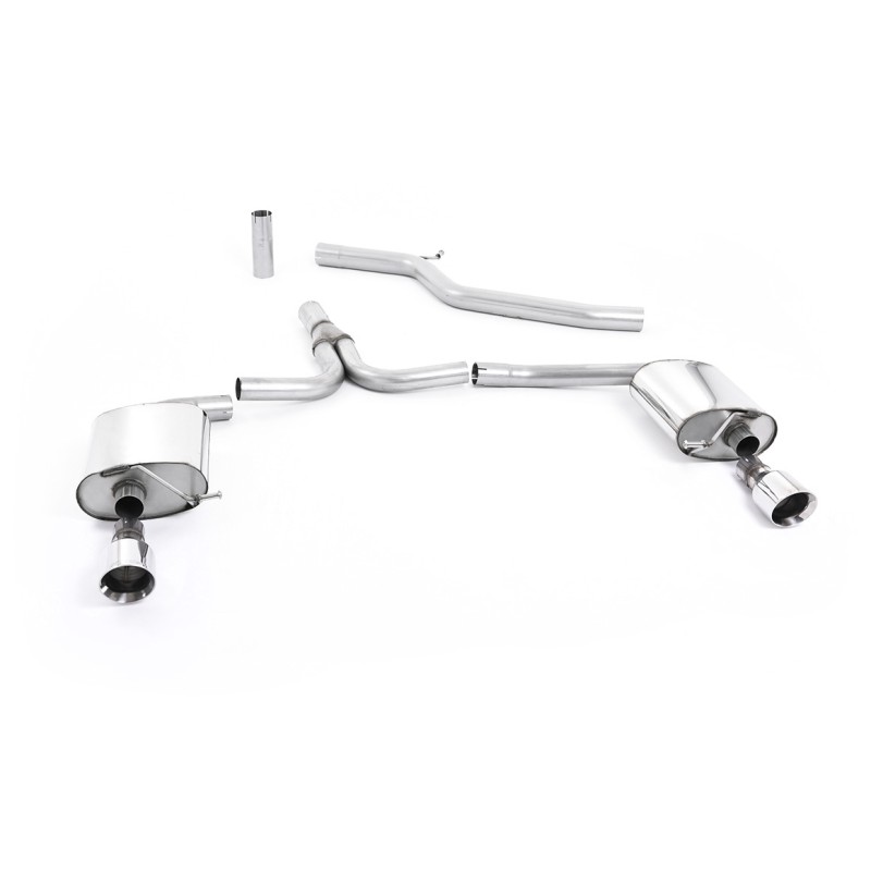 Audi A4 3.0 TDI B8 - Cat-Back Exhaust System with GT100 Dual Outlet Trims - Polished