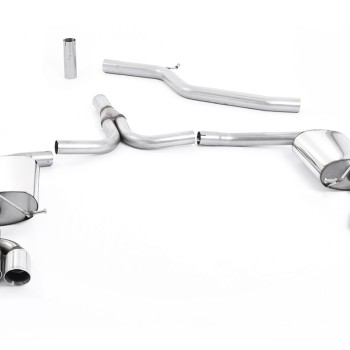 Audi A4 3.0 TDI B8/Audi A5 (Multitronic) - Cat-Back Exhaust System with GT80 Quad Outlet Trims (requires S-Line Valance) - Polished