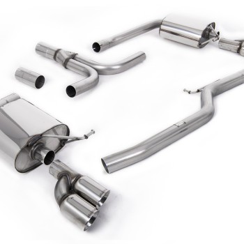 Audi A5 3.0 TDI - Cat-Back Exhaust System with Quad Outlet GT80 Polished Trims - Polished