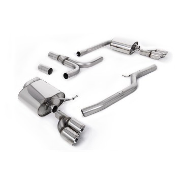 Audi A5 3.0 TDI - Cat-Back Exhaust System with Quad Outlet GT80 Polished Trims - Polished