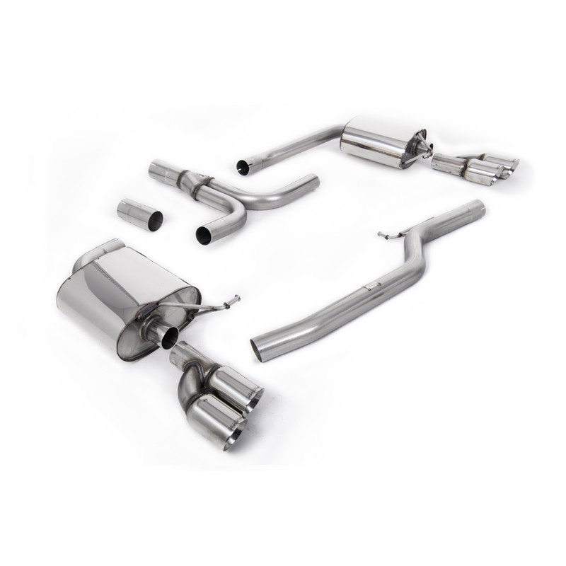 Audi A5 3.0 TDI - Cat-Back Exhaust System with Quad Outlet GT80 Polished Trims - Polished