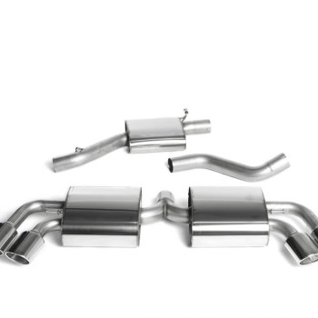 Audi TTS MK2 Quattro - Resonated (Quieter) Cat-Back Exhaust System with Quad Polished Trims