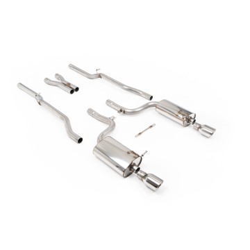 Audi S4 B6 - Non-Resonated (Louder) Cat-Back Exhaust System with GT100 Trims - Polished - GT