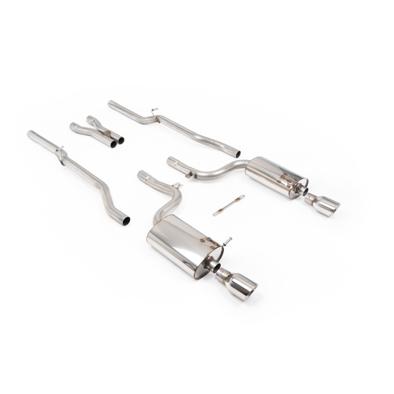Audi S4 B6 - Non-Resonated (Louder) Cat-Back Exhaust System with GT100 Trims - Polished - GT