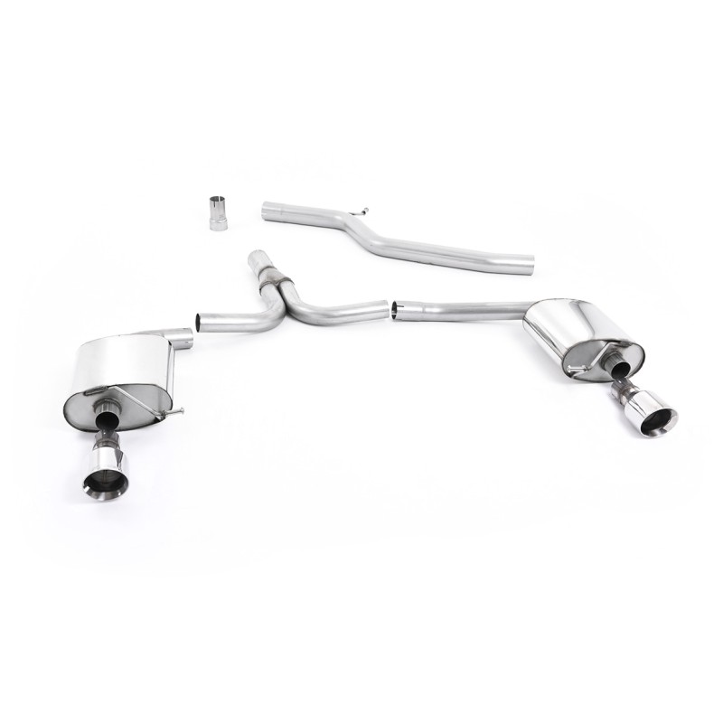 Audi A4 2.0 TDI B8/A5 S-line - Cat-Back Exhaust System with Polished Dual Outlet Trims - Polished