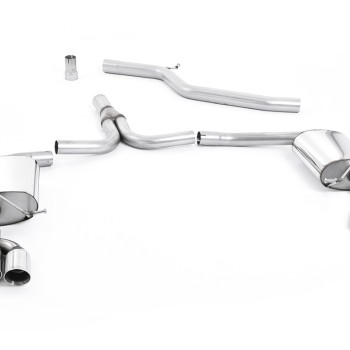 Audi A4 2.0 TDI B8/A5 S-line - Cat-Back Exhaust System with GT80 Quad Outlet Trims - Polished