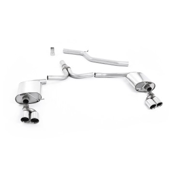 Audi A4 2.0 TDI B8/A5 S-line - Cat-Back Exhaust System with GT80 Quad Outlet Trims - Polished
