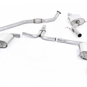 Audi A4 2.0 B8 (Tiptronic)/Audi A5 (Multitronic) S line - Cat-Back Exhaust with Dual-outlet Polished GT100 Trims - Polished - Dual