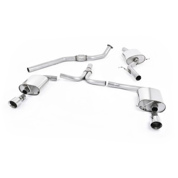 Audi A4 2.0 B8 (Tiptronic)/Audi A5 (Multitronic) S line - Cat-Back Exhaust with Dual-outlet Polished GT100 Trims - Polished - Dual