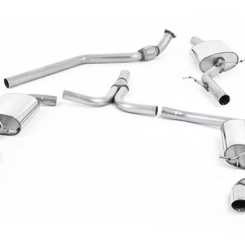 Audi A4 2.0 B8 (Tiptronic)/Audi A5 (Multitronic) S line - Cat-Back Exhaust System with Quad-outlet GT80 Trims - Polished - Quad