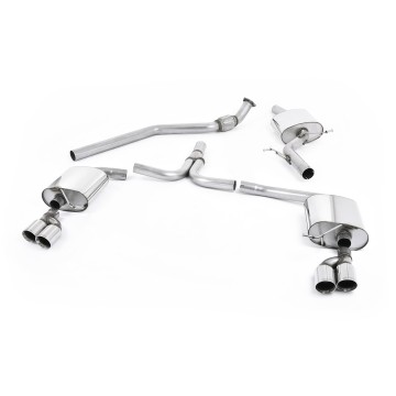 Audi A4 2.0 B8 (Tiptronic)/Audi A5 (Multitronic) S line - Cat-Back Exhaust System with Quad-outlet GT80 Trims - Polished - Quad