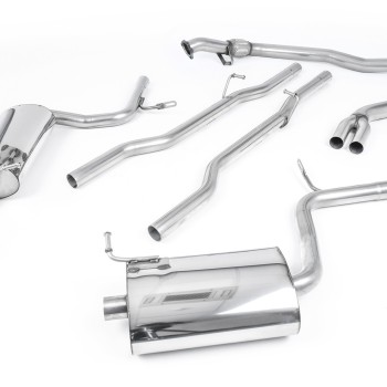 Audi A4 1.8T B6 Quattro Avant (5-speed) - Non-Resonated (Louder) Cat-Back Exhaust System with 100mm Trims - 100 - Jet