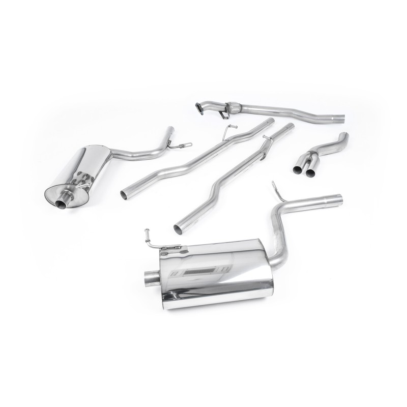 Audi A4 1.8T B6 Quattro Avant (5-speed) - Non-Resonated (Louder) Cat-Back Exhaust System with 100mm Trims - 100 - Jet