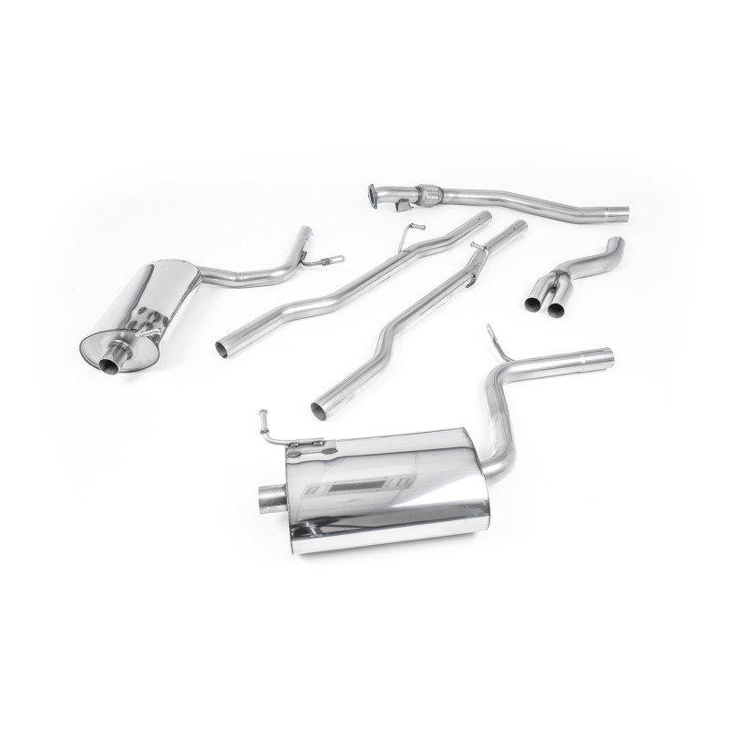 Audi A4 1.8T B7 Quattro - Non-Resonated (Louder) Cat-Back Exhaust System with 100mm Polished Trims