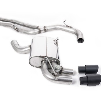 Audi RS3 8P Sportback S Tronic - Non-Resonated (Louder) Cat-Back Exhaust System with Cerakote Black Trims - Cerakote Black