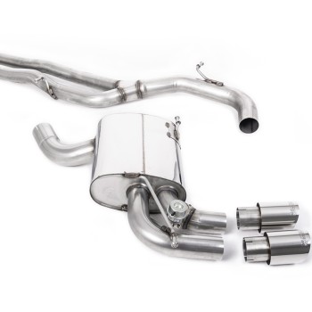 Audi RS3 8P Sportback S Tronic - Non-Resonated (Louder) Cat-Back Exhaust System with Polished Trims - Polished