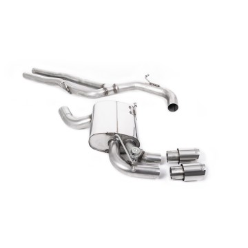 Audi RS3 8P Sportback S Tronic - Non-Resonated (Louder) Cat-Back Exhaust System with Polished Trims - Polished
