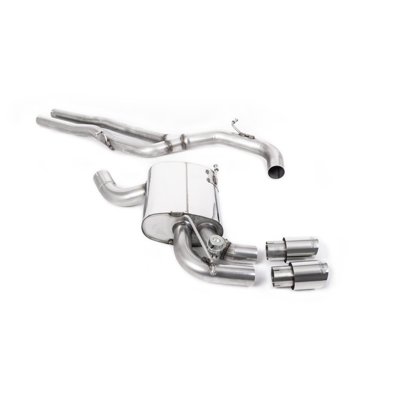Audi RS3 8P Sportback S Tronic - Non-Resonated (Louder) Cat-Back Exhaust System with Polished Trims - Polished