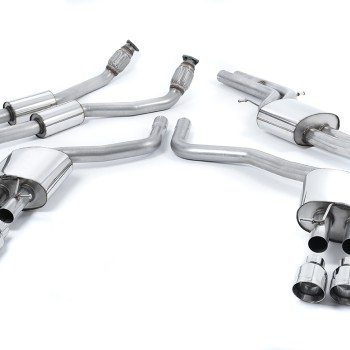 Audi S6 C7/S7 Sportback - Resonated (Quieter) Cat-Back Exhaust System with Polished Tips - Polished