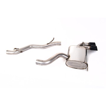 Audi S3 8P 3-door - Non-Resonated (Louder) Cat-Back Exhaust System with Ceramic Black Tips - Cerakote Black