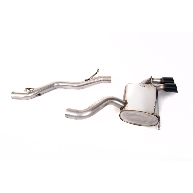 Audi S3 8P 3-door - Non-Resonated (Louder) Cat-Back Exhaust System with Ceramic Black Tips - Cerakote Black