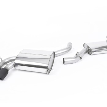Audi S3 8P 3-door - Resonated (Quieter) Cat-Back Exhaust System with Ceramic Black Trims - Cerakote Black