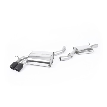 Audi S3 8P 3-door - Resonated (Quieter) Cat-Back Exhaust System with Ceramic Black Trims - Cerakote Black