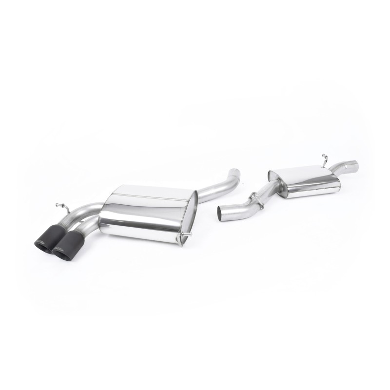 Audi S3 8P 3-door - Resonated (Quieter) Cat-Back Exhaust System with Ceramic Black Trims - Cerakote Black