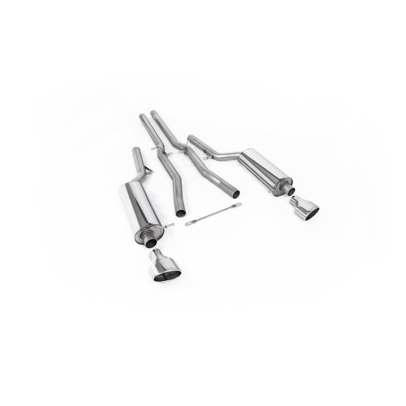 Audi RS6 C5 - Non-Resonated (Louder) Cat-Back Exhaust System with Polished Trims - Polished