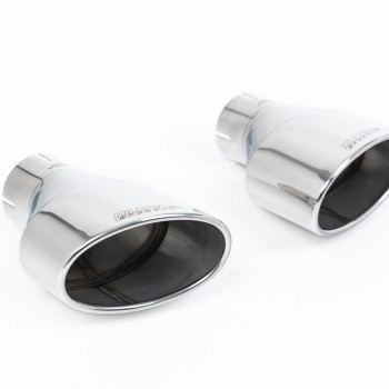 Audi S5 B8 (S tonic) - Resonated (Quieter) Cat-Back Exhaust System with Dual Polished Oval Tips - Oval (Jet) - Polished