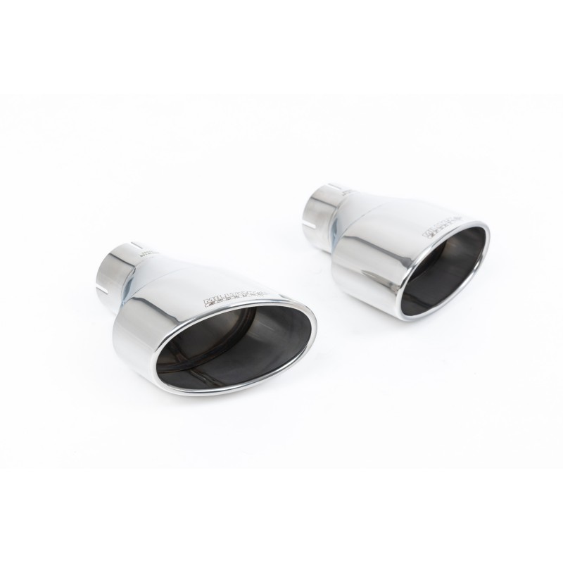 Audi S5 B8 (S tonic) - Resonated (Quieter) Cat-Back Exhaust System with Dual Polished Oval Tips - Oval (Jet) - Polished