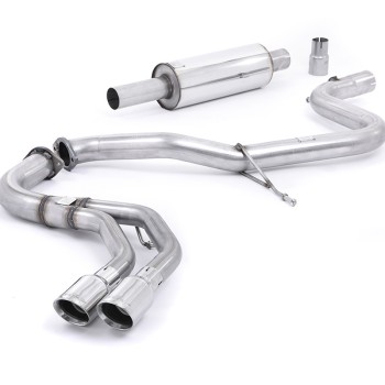 Audi A3 2.0 TDI MQB - Resonated (Quieter) Cat-Back Exhaust System with Polished Trims - Polished