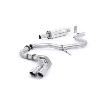 Audi A3 2.0 TDI MQB - Resonated (Quieter) Cat-Back Exhaust System with Polished Trims - Polished