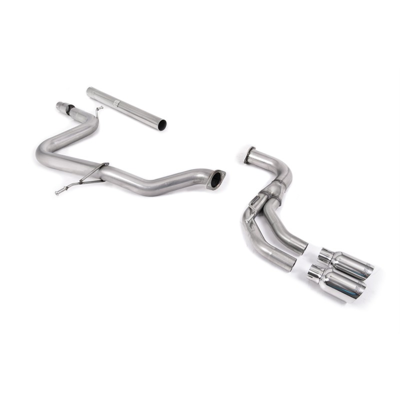 Audi A3 2.0 TDI MQB - Non-Resonated (Louder) Cat-Back Exhaust System with Polished Trims - Polished