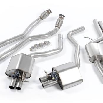 Audi RS6/RS7 C7 - Resonated (Quieter) Cat-Back Exhaust System - Uses OE Trims