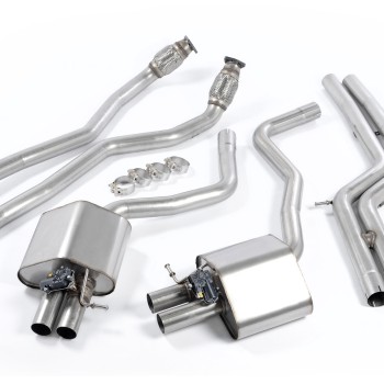 Audi RS6/RS7 C7 - Non-Resonated (Louder) Cat-Back Exhaust System - Uses OE Tips