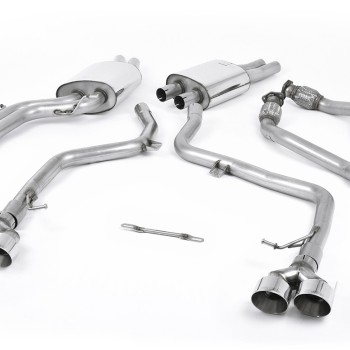 Audi S4 V6/S5 3.0 B8.5 Sportback - Cat-Back Race (Louder) Exhaust System with Quad Outlet Polished Trims - Polished