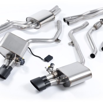 Audi S4 V6/S5 3.0 B8 - Valved & Resonated (Quieter) Cat-Back Exhaust System with Black Oval Trims