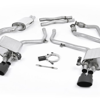 Audi S4 V6/S5 3.0 B8 - Valved & Resonated (Quieter) Cat-Back Exhaust System with Black Oval Trims