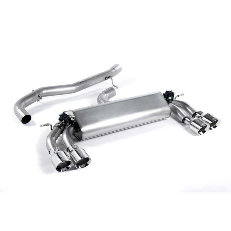 Audi S3 8V.2 - Non-Resonated (Louder) Cat-Back Exhaust System with Quad Round Polished Tips - Polished - GT