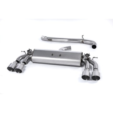 Audi S3 8V.2 - Non-Resonated (Louder) Cat-Back Exhaust System with Quad Round Titanium Trims - Brushed Titanium - GT