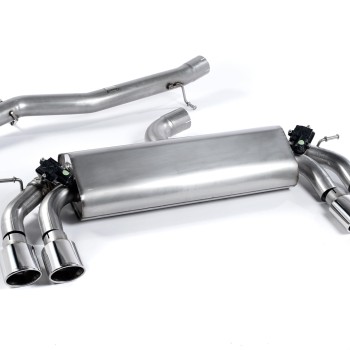 Audi S3 8V.2 - Non-Resonated (Louder) Cat-Back Exhaust System with Quad Oval Polished Trims - Polished - Oval (Jet)