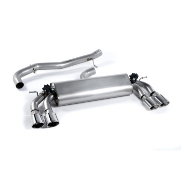 Audi S3 8V.2 - Non-Resonated (Louder) Cat-Back Exhaust System with Quad Oval Polished Trims - Polished - Oval (Jet)